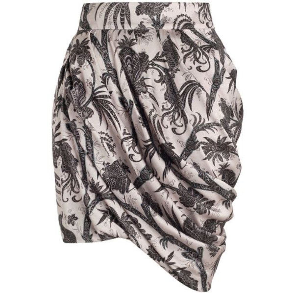 Zimmermann Women's Elegant Karmic Drape Skirt Bird Chint Size 0 XS